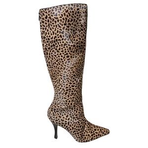 Manolo Blahnik Pony Hair Leopard Print Boots
